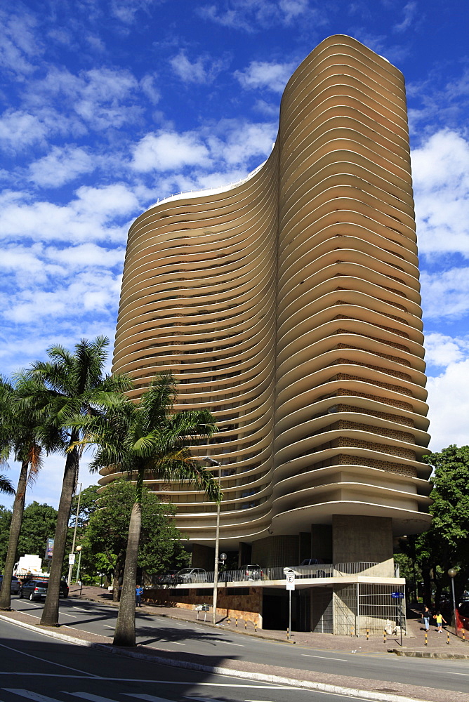 Libertade Square, concrete building built by architect Oscar Niemeyer in 1955, Belo Horizonte, Minas Gerais, Brazil, South America