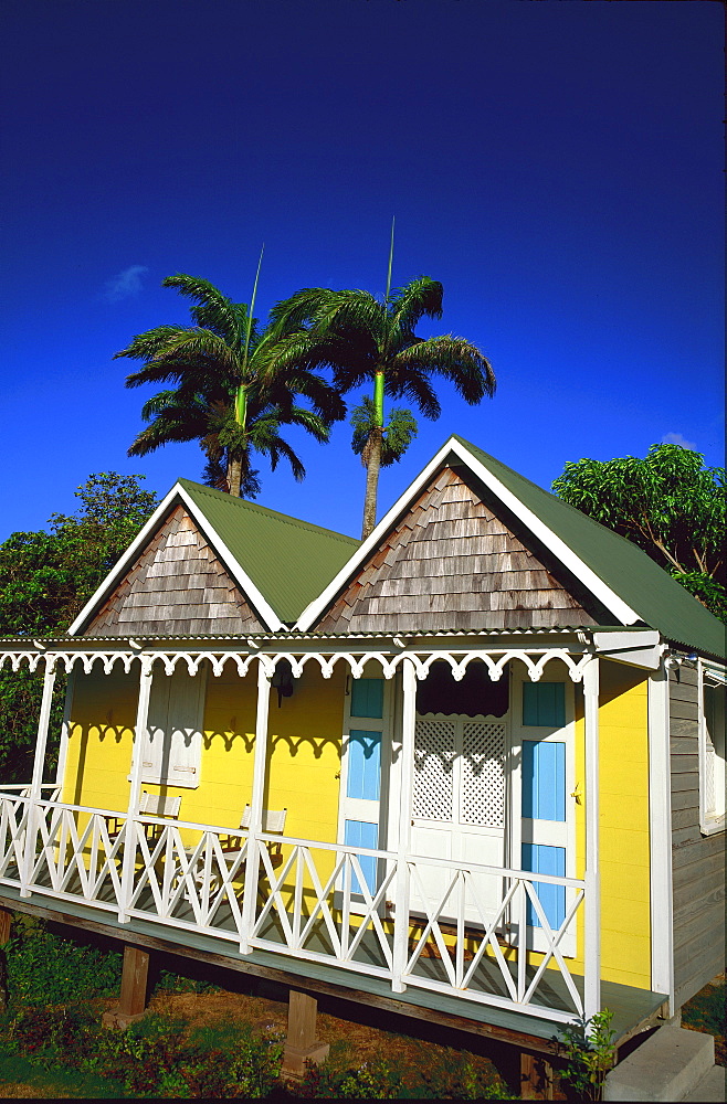 Beach hut architecture on a sugar cane plantation, Nevis