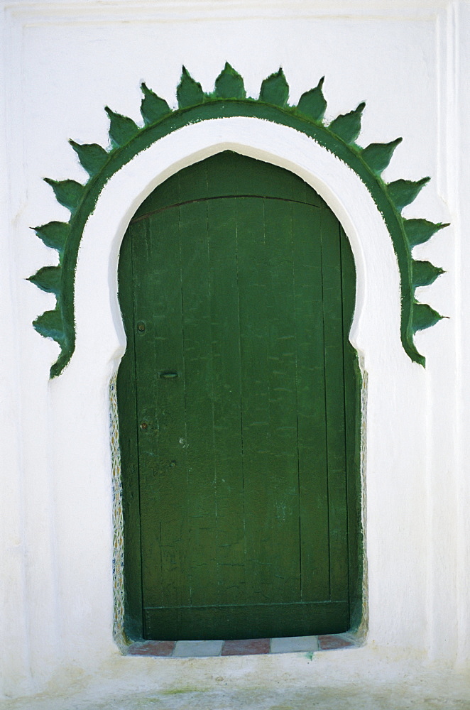 Green door, Tangier, Morocco, Africa