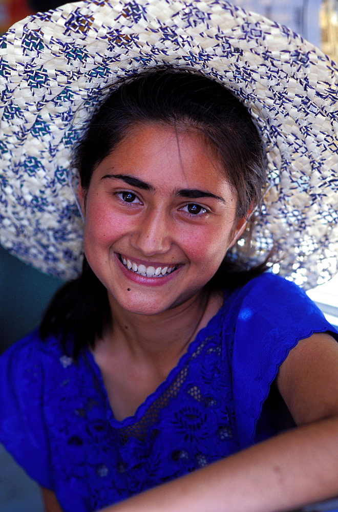 Young girl, Garni temple, Armenia, Asia