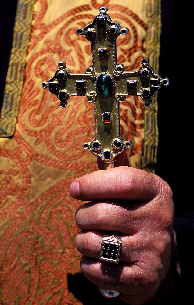 Christian cross, Saint Gayaneh church, Etchmiadzin, Armenia, Asia