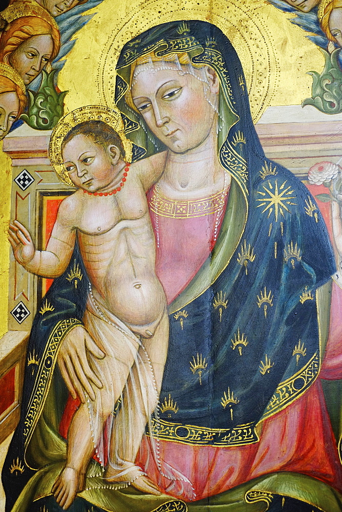 Detail of Polittico by Pietro di Giovanni Lianori, painted in 1453, Pincoteca Nazionale Art Gallery, Bologna, Emilia-Romagna, Italy, Europe 