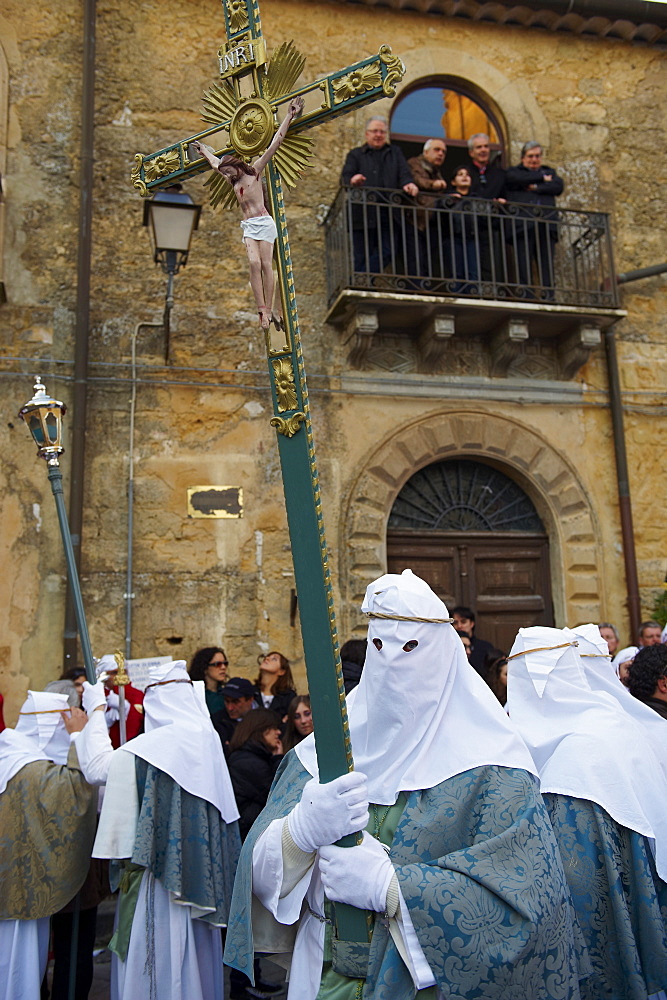 Procession on Good Friday, Enna, Sicily, Italy, Europe