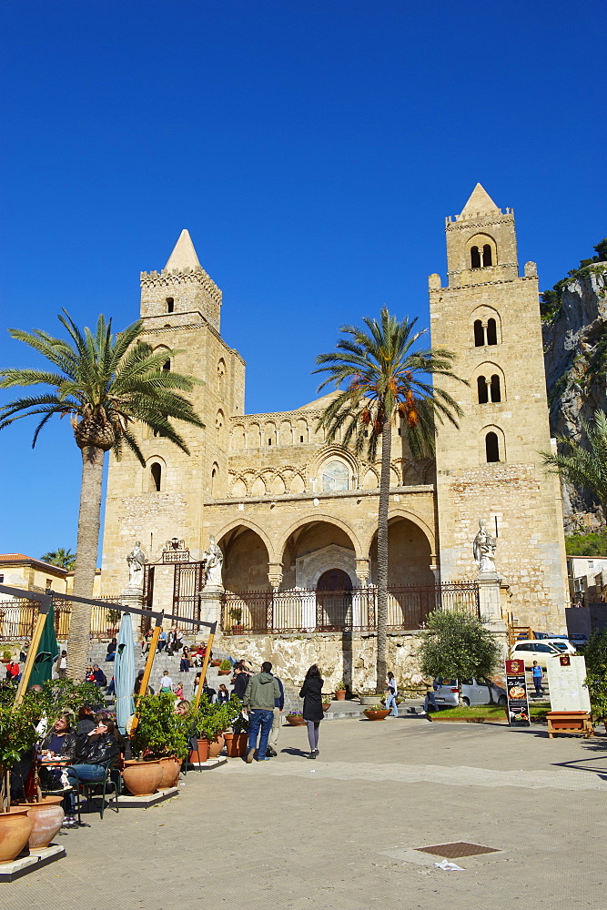 The Cathedral, Cefalu, Palermo  District, Sicily, Italy, Europe