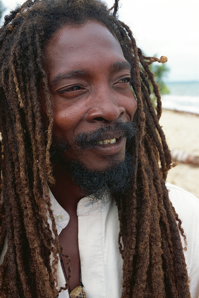 Member of the Original Turtle Shell Band, a group of Garifuna musicians, Dangriga, Stann Creek, Belize, Central America