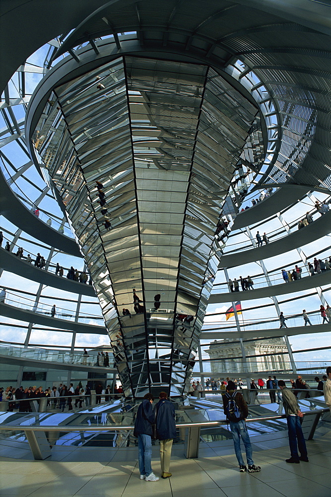 Interior of Reichstag Building, designed by Norman Foster, Berlin, Germany, Europe