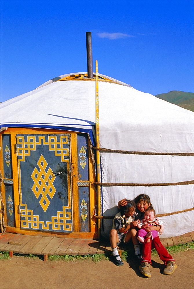 Nomads' encampment, Orkhon Valley, Ovorkhangai, Mongolia