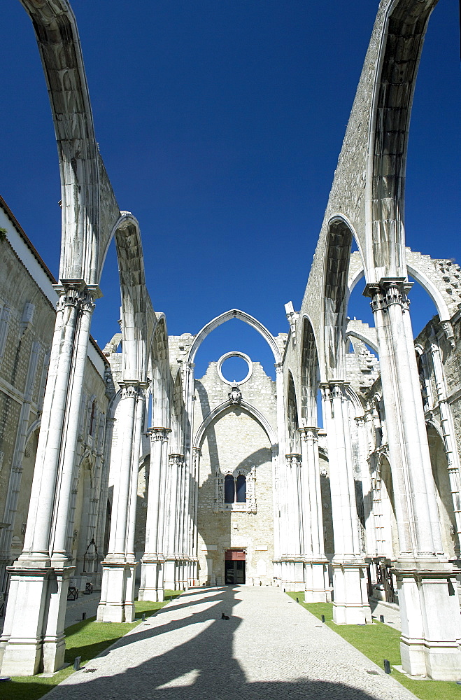 Church do Carmo ruins (demolished by the 1755 earthquake), Lisbon, Portugal, Europe