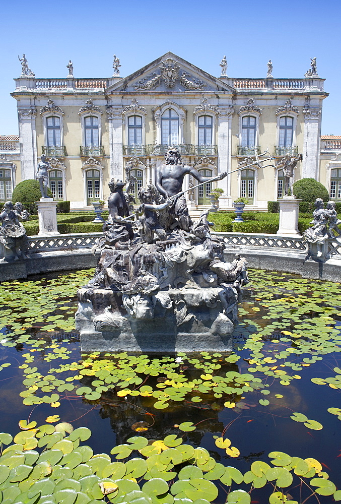 The Queluz Palace, once the summer residence of the Braganza Kings, Queluz, near Lisbon, Portugal, Europe