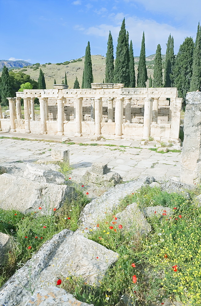 Ancient Necropolis, Monumental way, Hierapolis, Pamukkale, UNESCO World Heritage Site, Anatolia, Turkey, Asia Minor, Eurasia