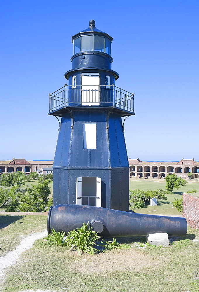 Lighthouse, Fort Jefferson, Dry Tortugas National Park, Florida, United States of America, North America