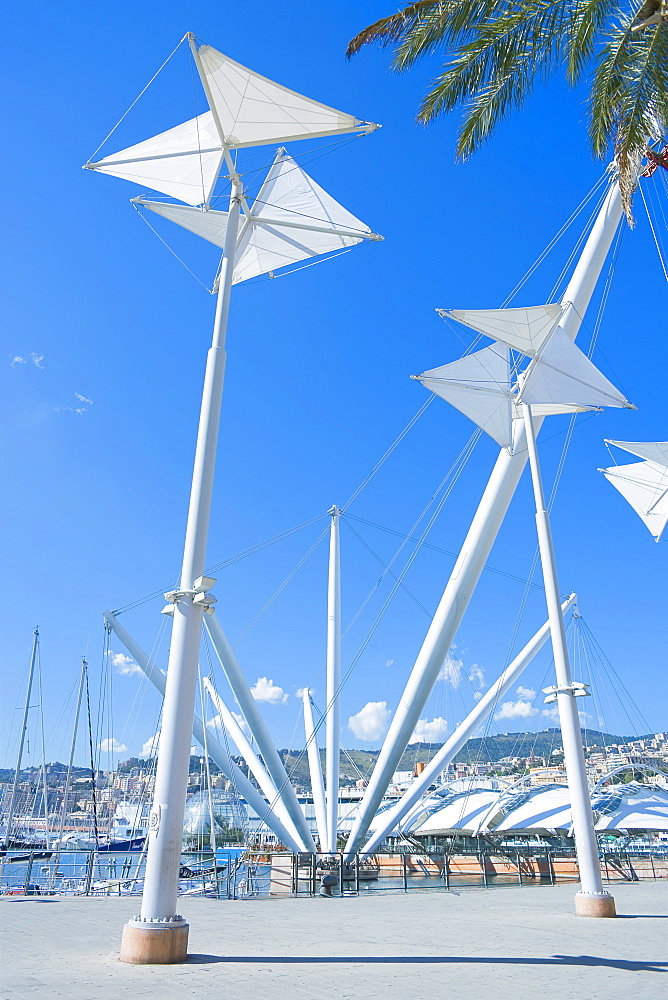 Il Grande Bigo, Porto Antico, Genoa, Liguria, Italy, Europe