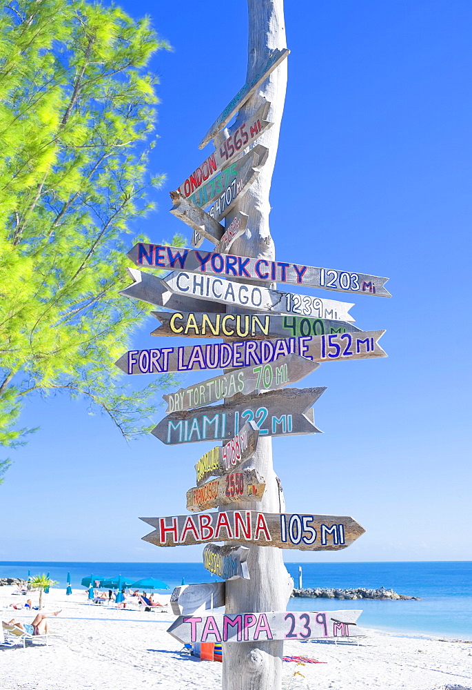 All directions sign post, Key West, Florida, United States of America, North America