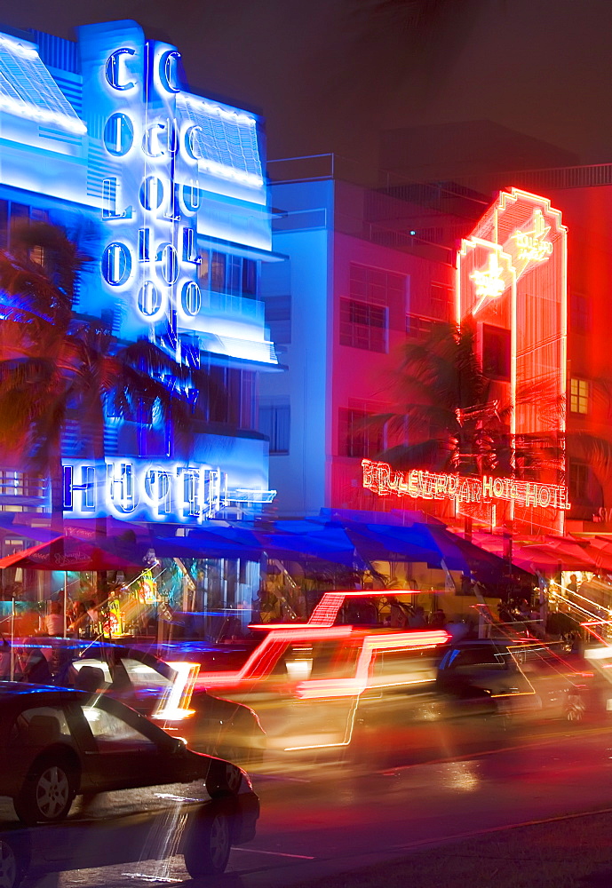 Ocean Drive, Art Deco District, South Beach, Miami, Florida, United States of America, North America