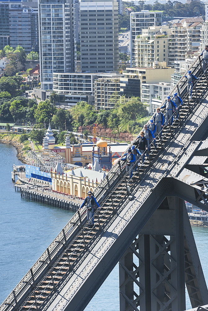 People walking on Sydney Harbour Bridge, Sydney, New South Wales, Australia, Pacific