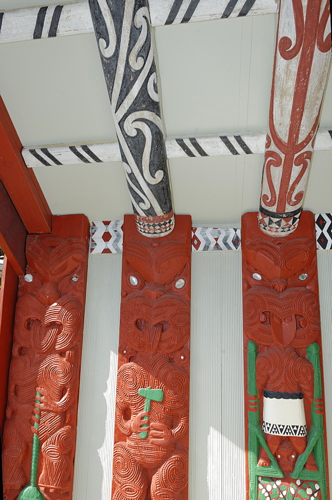 House interior, Te Puia, Rotorua, North Island, New Zealand, Pacific