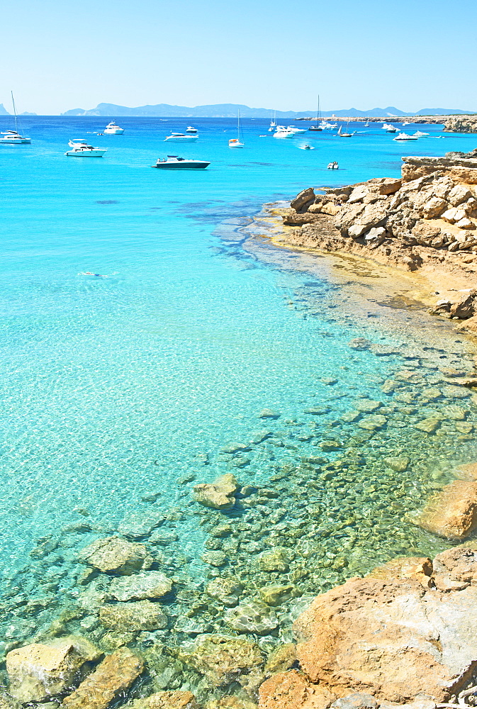 Formentera turquoise waters, Formentera, Balearic Islands, Spain, Mediterranean, Europe 