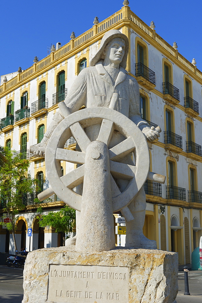 Seafarers monument, Ibiza town, Ibiza, Balearic Islands, Spain, Europe 