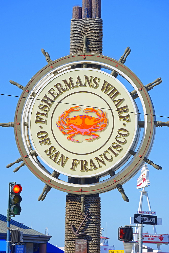 Fishermans Wharf sign, San Francisco, California, United States of America, North America