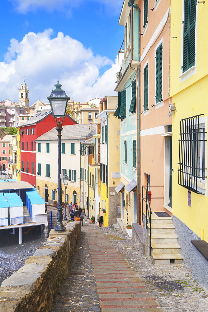 Footpath in the picturesque village of Bogliasco, Bogliasco, Liguria, Italy, Europe