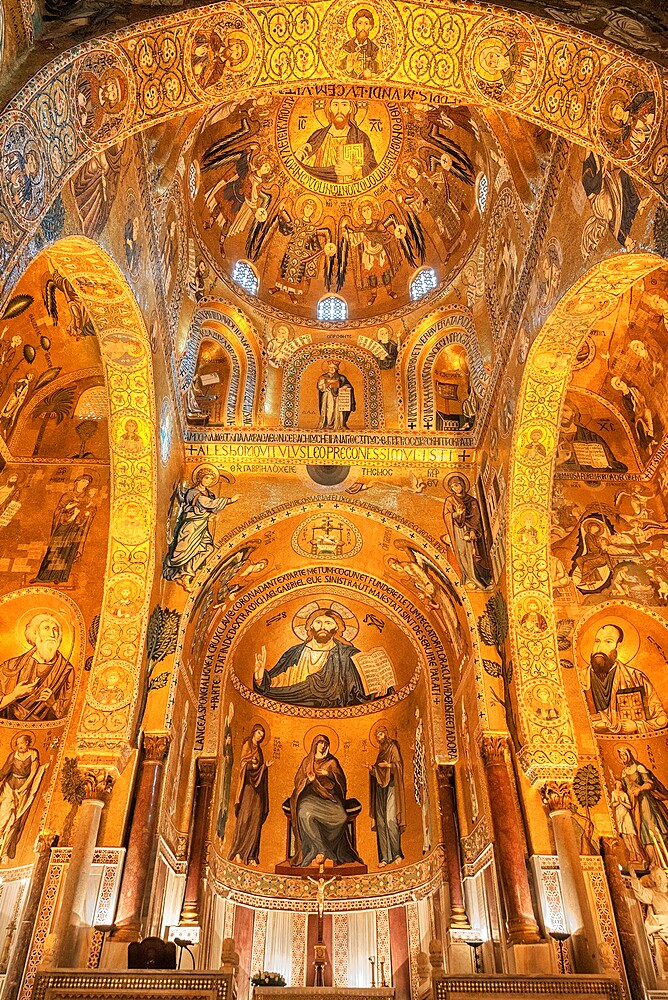 Capella Palatina, UNESCO World Heritage Site, Palermo, Sicily, Italy, Mediterranean, Europe