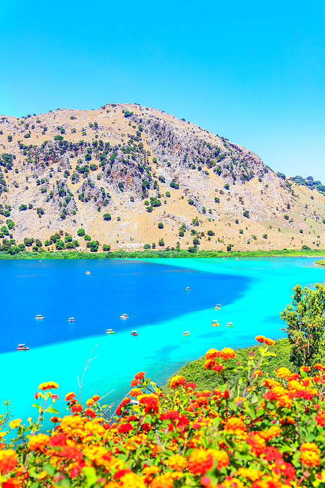 Lake Kournas, Georgioupolis, Chania, Crete, Greek Islands, Greece, Europe