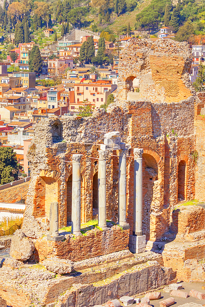 The Greek Theatre, Taormina, Sicily, Italy, Mediterranean, Europe