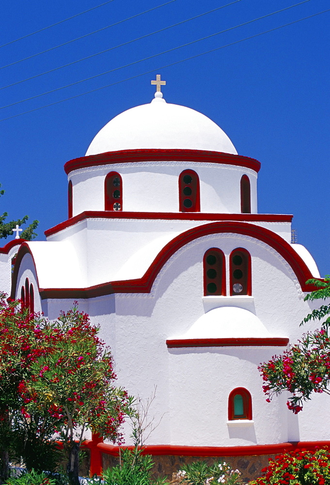 Christian church of Agios Nikita, patron saint of the island, Mandraki, Nisyros (Nisiros) (Nissyros), Dodecanese islands, Greece, Mediterraneann, Europe