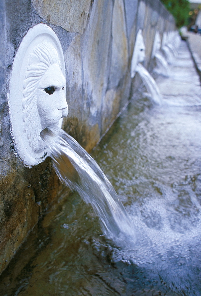 Nineteen Heads Lions fountain, Venetian fountain, Spili, island of Crete, Greece, Mediterranean, Europe