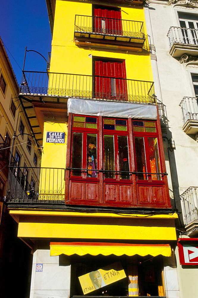 Colourful old house, old area of the city, Valencia, Spain, Europe