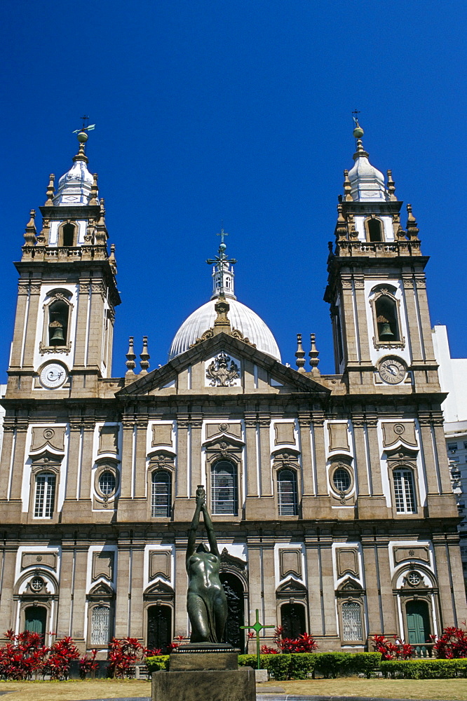 Facade of Igreja NS de Candelaria, Rio de Janeiro, Brazil, South America