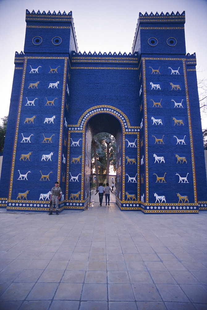 The reconstructed Ishtar Gate, Babylon, Iraq, Middle East