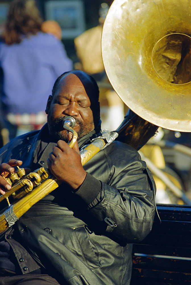 Portrait of a jazz musician in the French Quarter, New Orleans, Louisiana, USA