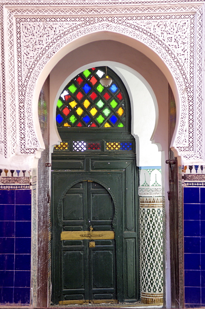 A door in the souks in the Medina, Marrakesh, Morroco, North Africa, Africa