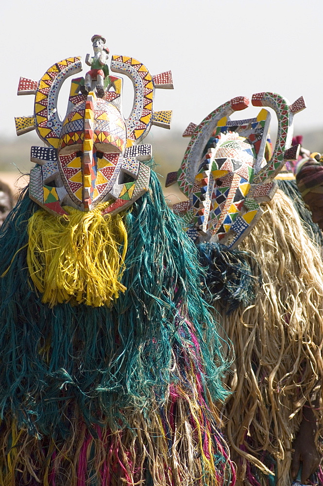 Bobo masks during festivities, Sikasso, Mali, Africa