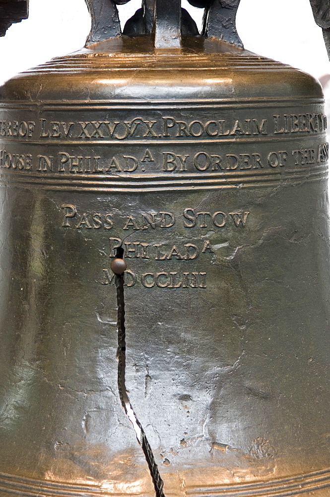 On July 8 1776, the Liberty Bell rang out from the tower of Independence Hall summoning citizens to hear the first public reading of the Declaration of Independence by colonel John Nixon, Philadelphia, Pennsylvania, United States of America, North America