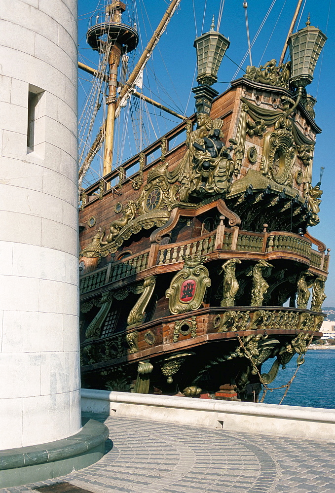 Ship used in the film 'Pirates', Cannes, Alpes Maritimes, Cote d'Azur, Provence, France, Mediterranean, Europe