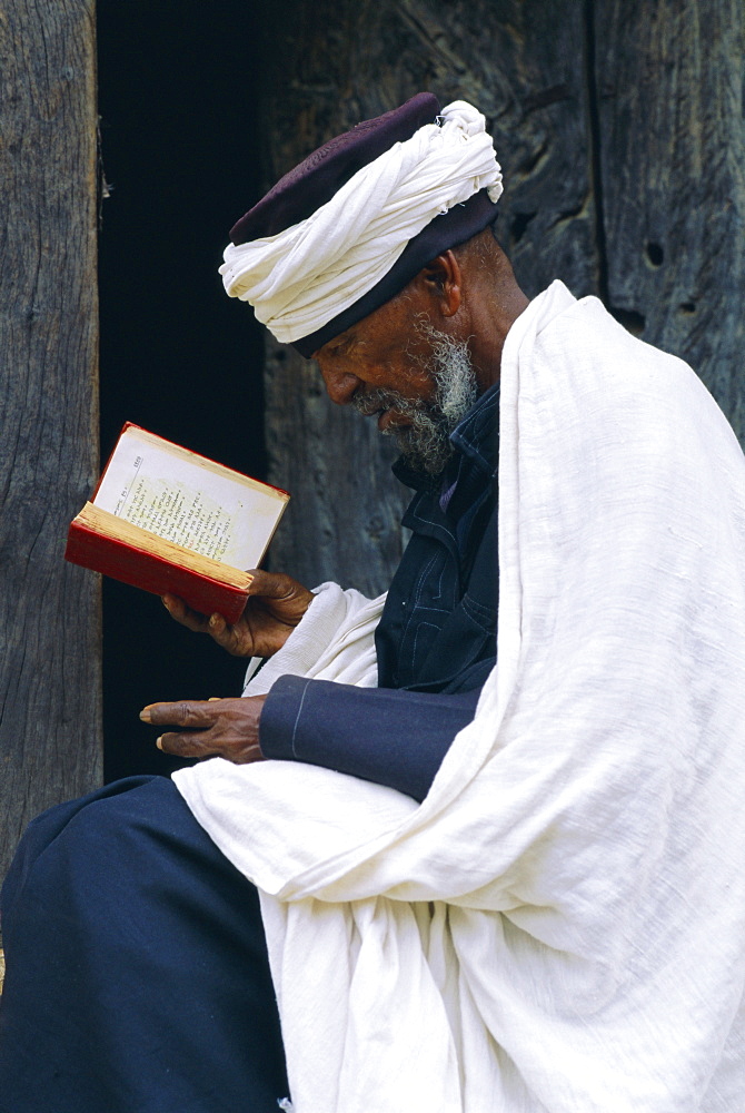 Pilgrim at the Easter Festival, Axoum, Ethiopia, Africa