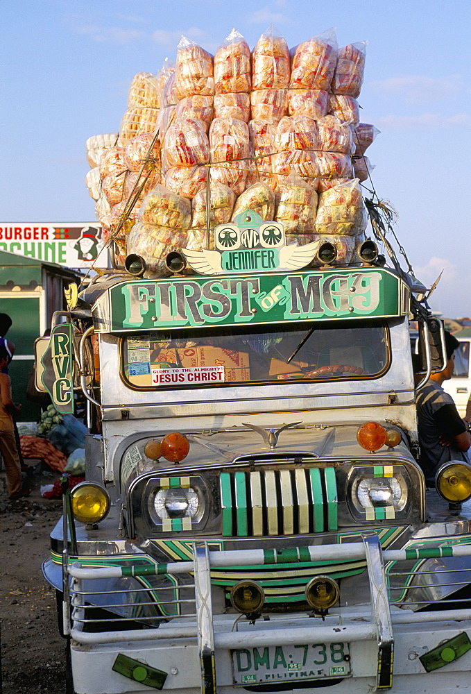 Jeepney, port of Lucena, southern area, island of Luzon, Philippines, Southeast Asia, Asia