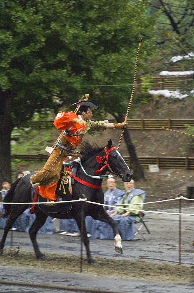 Traditional costume and horse, ceremony for archery festival, Tokyo, Japan, Asia