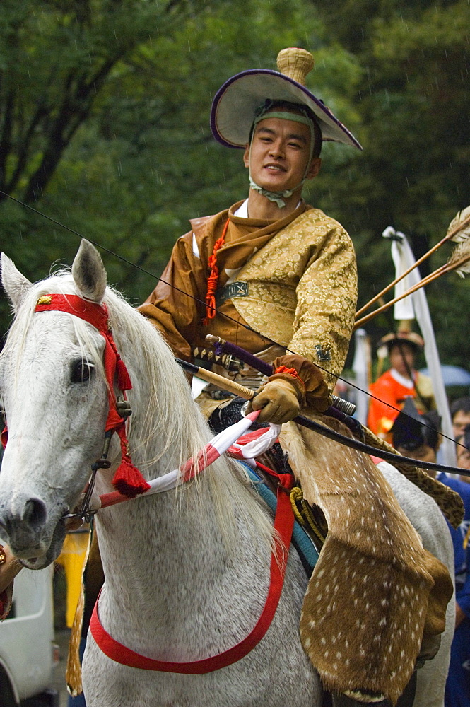 Traditional costume and horse, ceremony for archery festival, Tokyo, Japan, Asia