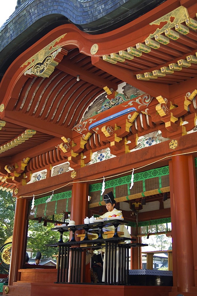 Wedding ceremony at Hachimangu Shrine, Kamakura city, Kanagawa prefecture, Japan, Asia