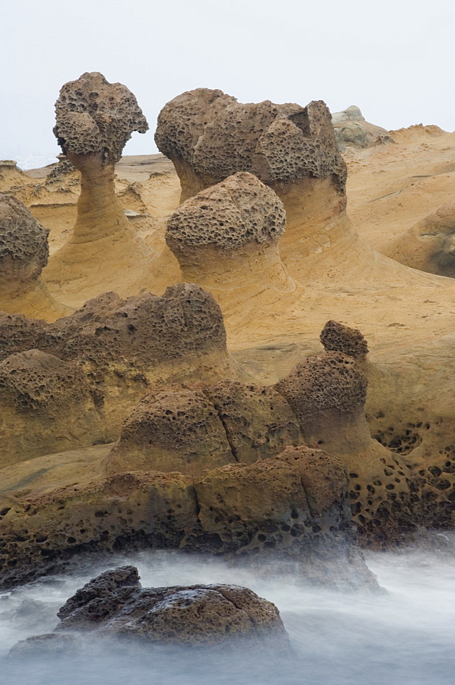 Coastal rock formations, Yehliu, Taipei County, Taiwan, Asia