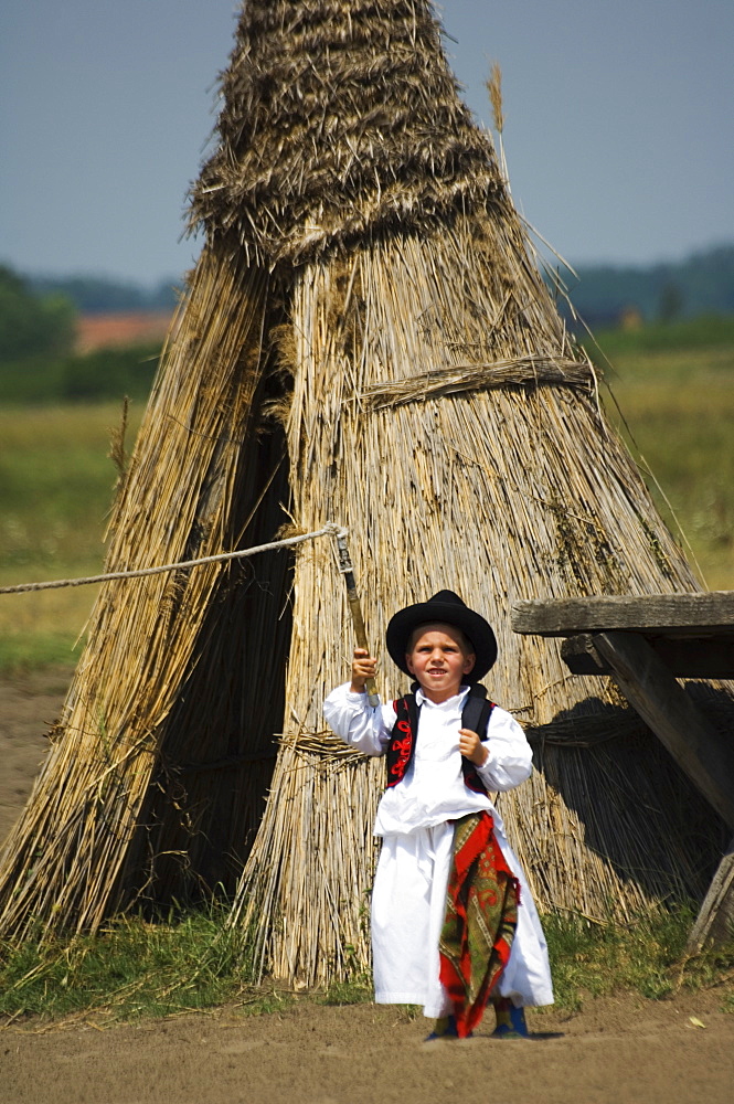 Young Hungarian cowboy, Horse Show, Bugaci Town, Kiskunsagi National Park, Hungary, Europe