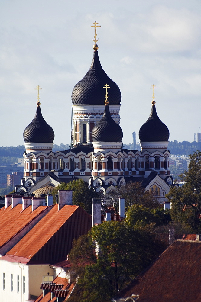 The 19th century Russian Orthodox Alexander Nevsky cathedral on Toompea, Old Town, UNESCO World Heritage Site, Tallinn, Estonia, Baltic States, Europe