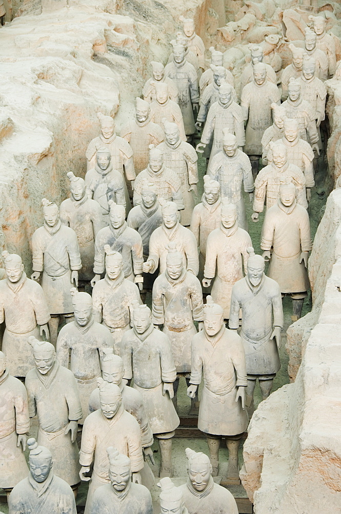 Pit 1 of Mausoleum of the First Qin Emperor housed in The Museum of the Terracotta Warriors, opened in 1979, near Xian City, Shaanxi Province, China, Asia