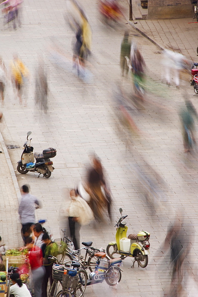 People in the historic old town of Pingyao City, Shanxi Province, China, Asia