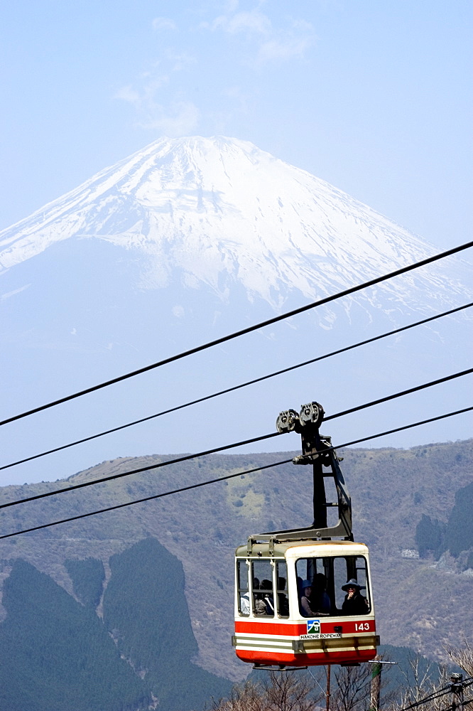 Mount Fuji (3776m), ropeway, cable car, Hakone, Honshu Island, Japan, Asia