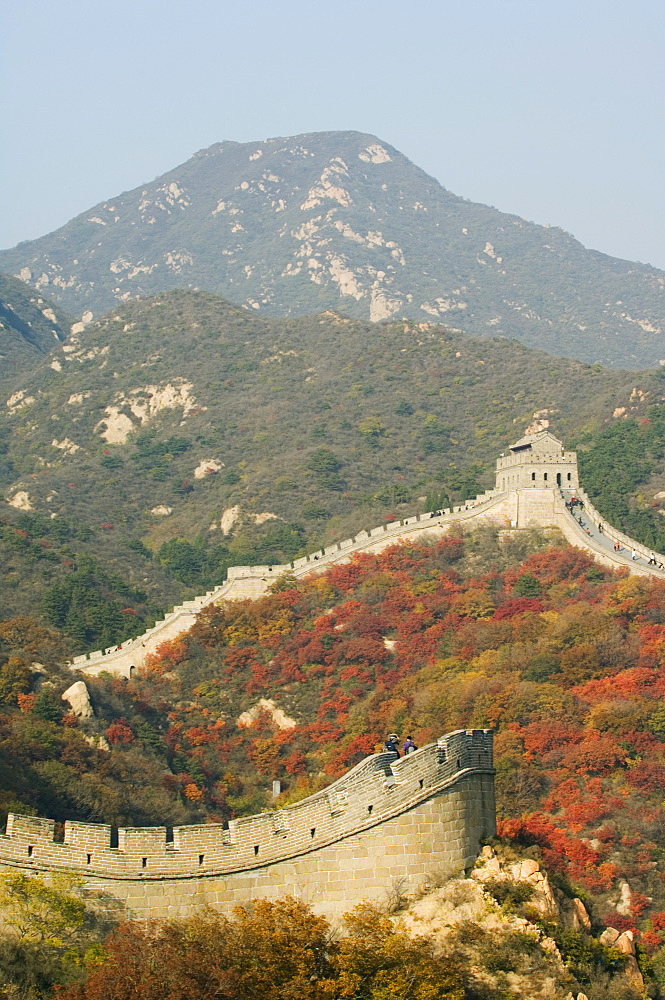 Autumn colours on The Great Wall of China at Badaling, China, Asia