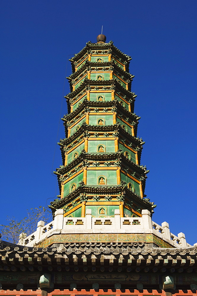 A seven tier pagoda in Fragrant Hills Park in the Western Hills, Beijing, China, Asia